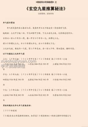 易经风水布局秘笈之《玄空九星推算秘法》插图 易经风水布局秘笈之《玄空九星推算秘法》插图